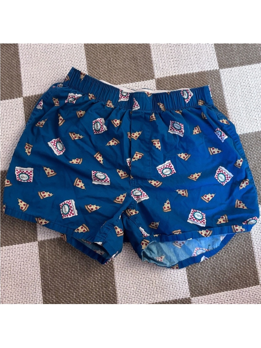 J. Crew Light Blue Cotton Novelty Pizza Print Shorts